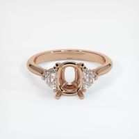18K Rose Gold Three Stone Ring Setting Image