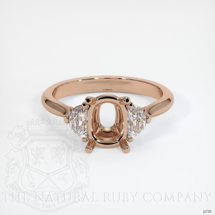 18K Rose Gold Three Stone Ring Setting