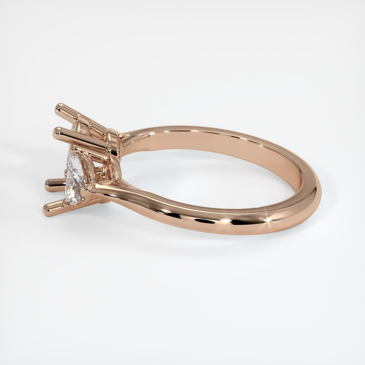 18K Rose Gold Three Stone Ring Setting