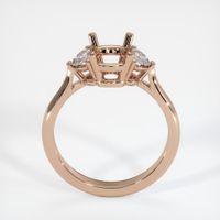 18K Rose Gold Three Stone Ring Setting Image