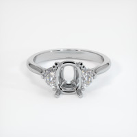 10K White Gold Three Stone Ring Setting Image