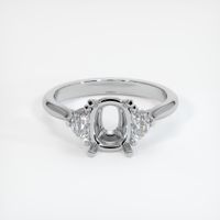 14K White Gold Three Stone Ring Setting Image