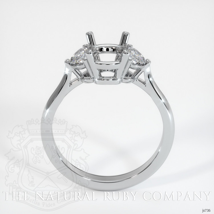 14K White Gold Three Stone Ring Setting
