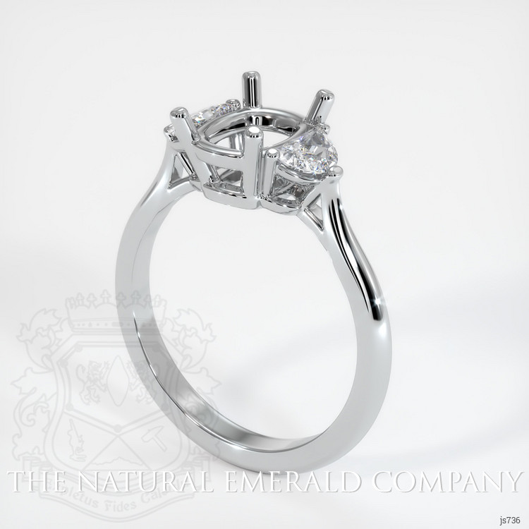 18K White Gold Three Stone Ring Setting