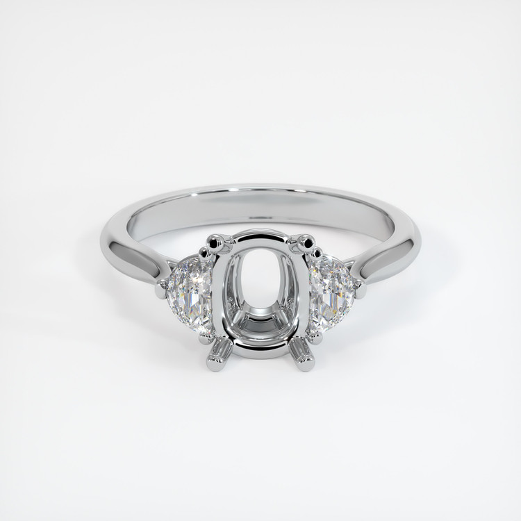 18K White Gold Three Stone Ring Setting