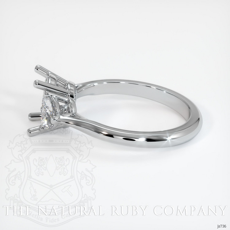 18K White Gold Three Stone Ring Setting
