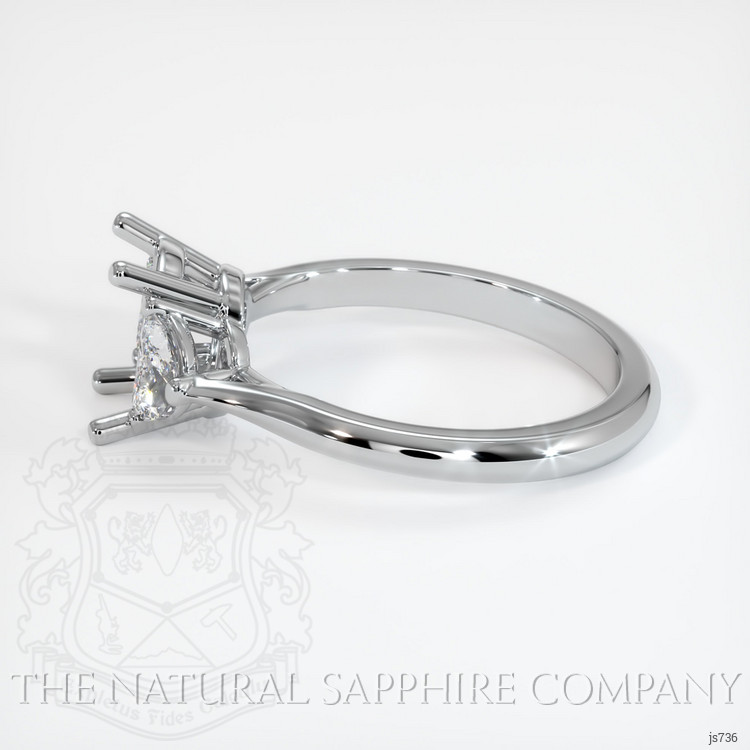 18K White Gold Three Stone Ring Setting
