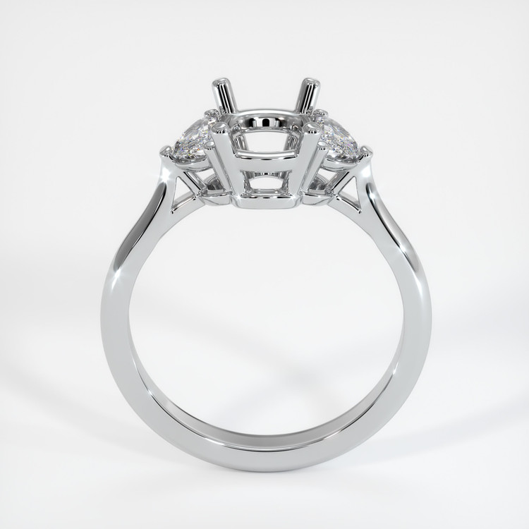 18K White Gold Three Stone Ring Setting