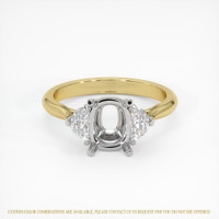 14K White & Yellow Three Stone Ring Setting Image