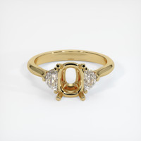 10K Yellow Gold Three Stone Ring Setting Image