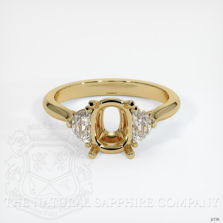 10K Yellow Gold Three Stone Ring Setting