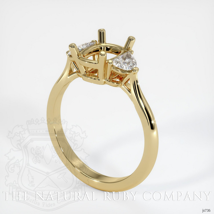 14K Yellow Gold Three Stone Ring Setting