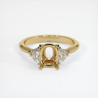 14K Yellow Gold Three Stone Ring Setting Image