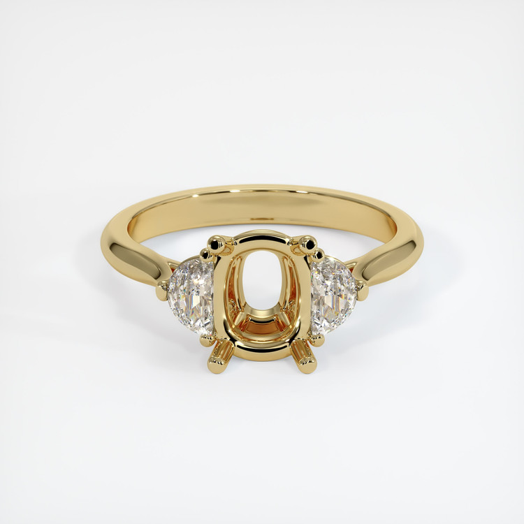 14K Yellow Gold Three Stone Ring Setting