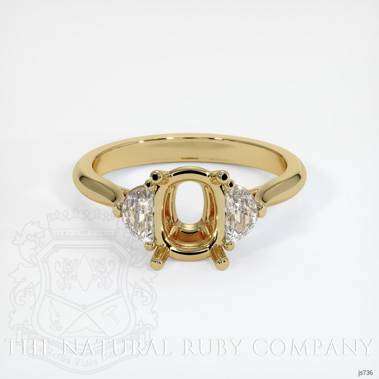 14K Yellow Gold Three Stone Ring Setting