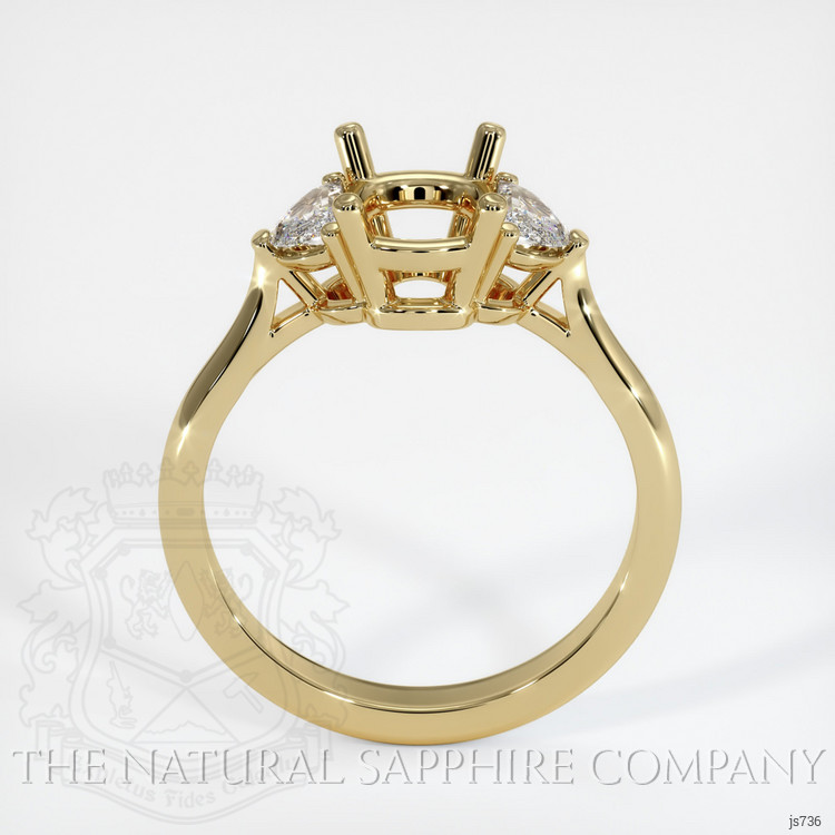 14K Yellow Gold Three Stone Ring Setting