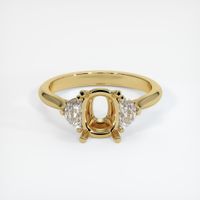 18K Yellow Gold Three Stone Ring Setting Image