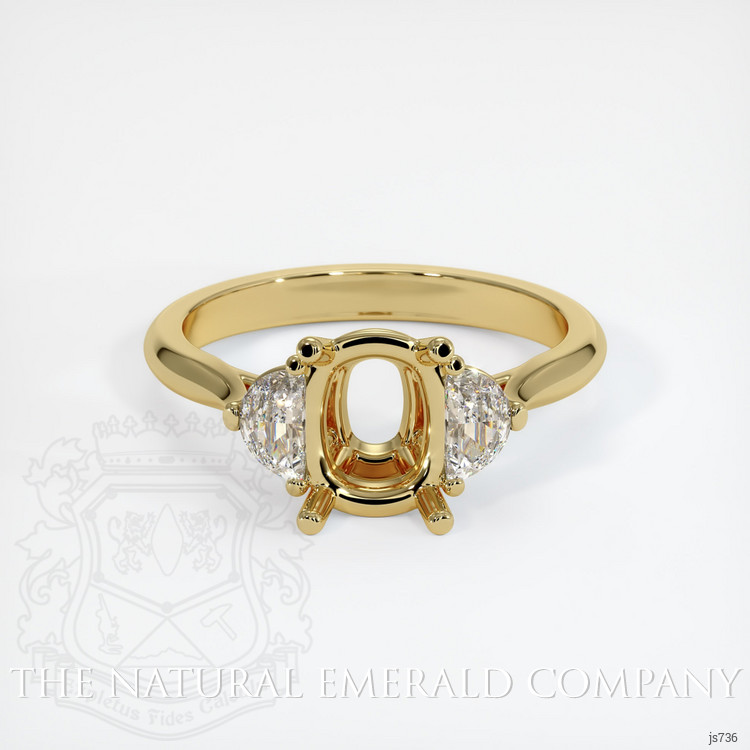18K Yellow Gold Three Stone Ring Setting