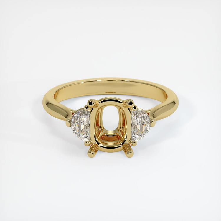18K Yellow Gold Three Stone Ring Setting
