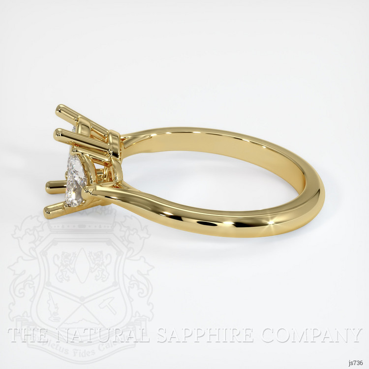 18K Yellow Gold Three Stone Ring Setting