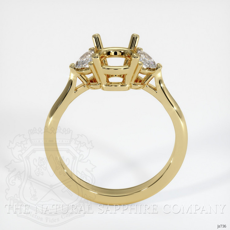 18K Yellow Gold Three Stone Ring Setting