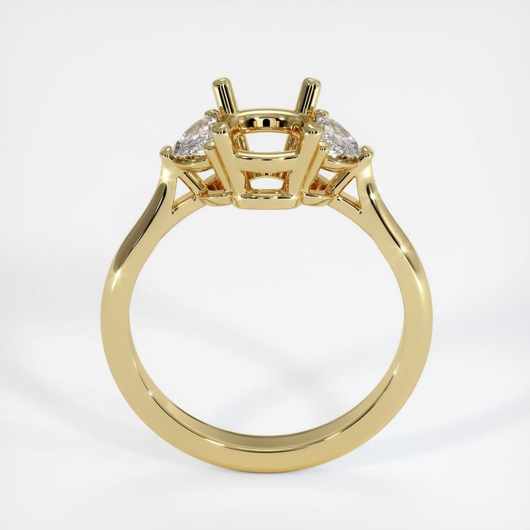18K Yellow Gold Three Stone Ring Setting