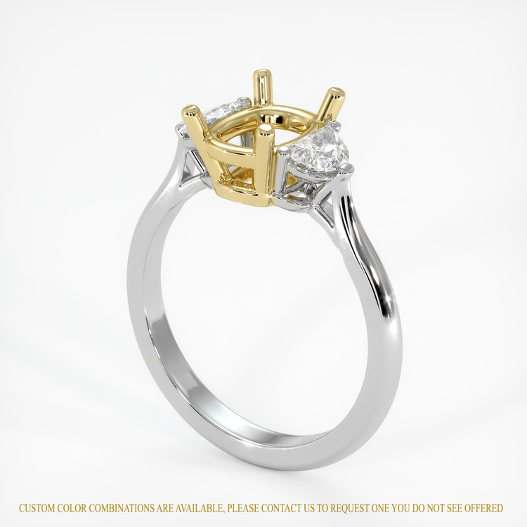 Three Stone Amethyst Ring 4.86 Ct., 14K Yellow & White