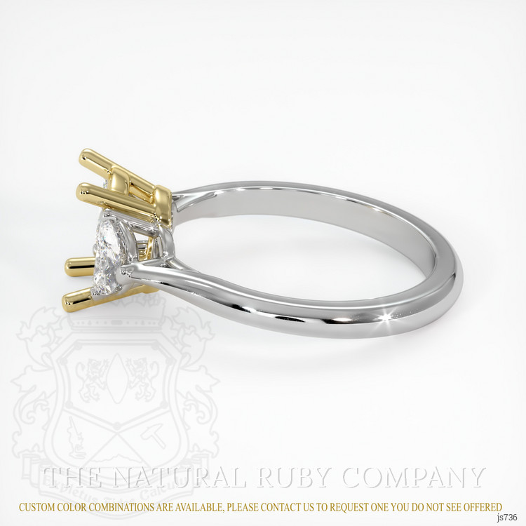 14K Yellow & White Three Stone Ring Setting