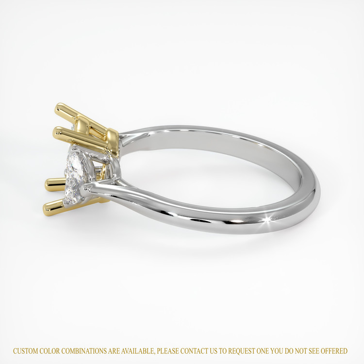 18K Yellow & White Three Stone Ring Setting