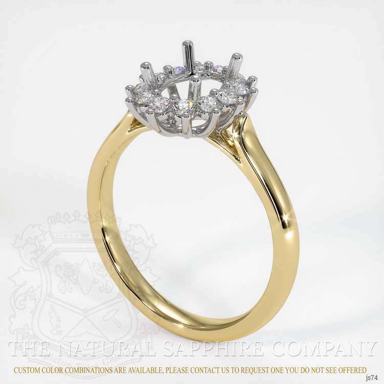14K White & Yellow Antique Style Ring Setting