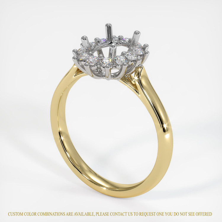 14K White & Yellow Antique Style Ring Setting