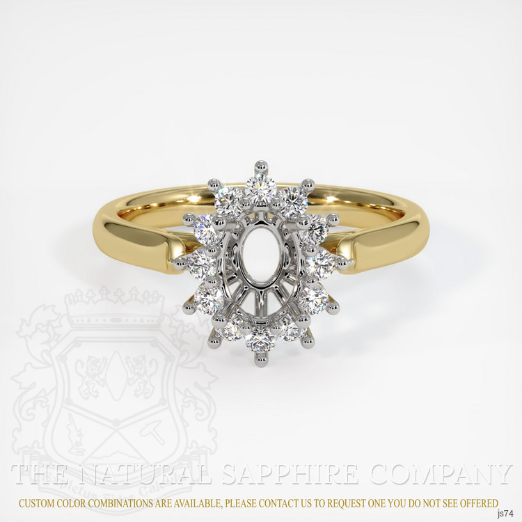 14K White & Yellow Antique Style Ring Setting