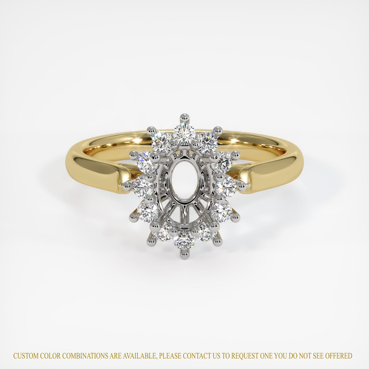 14K White & Yellow Antique Style Ring Setting