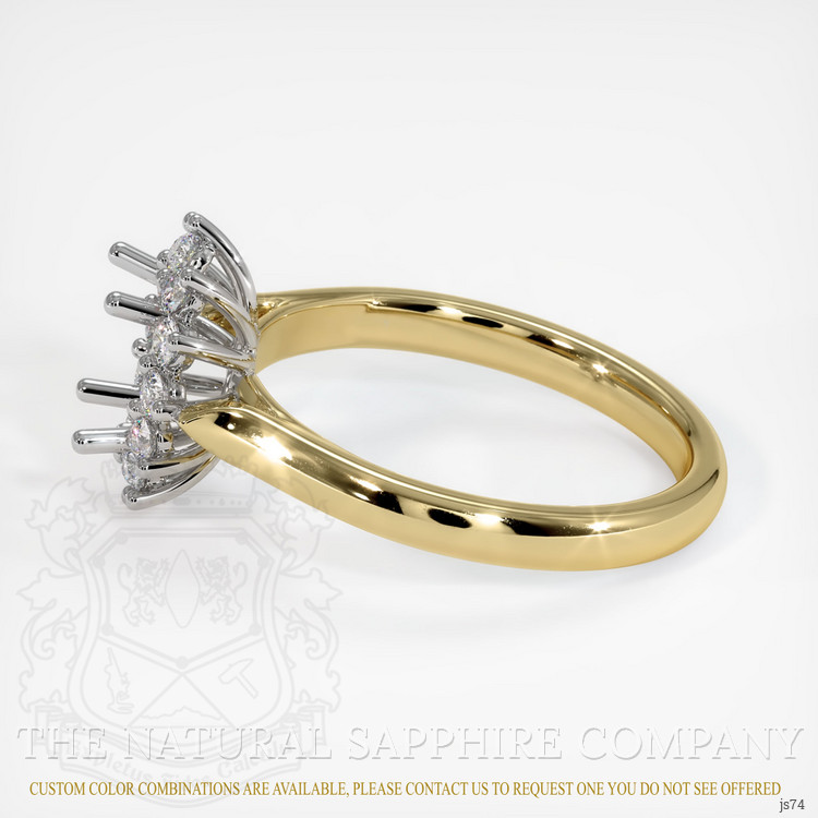 14K White & Yellow Antique Style Ring Setting