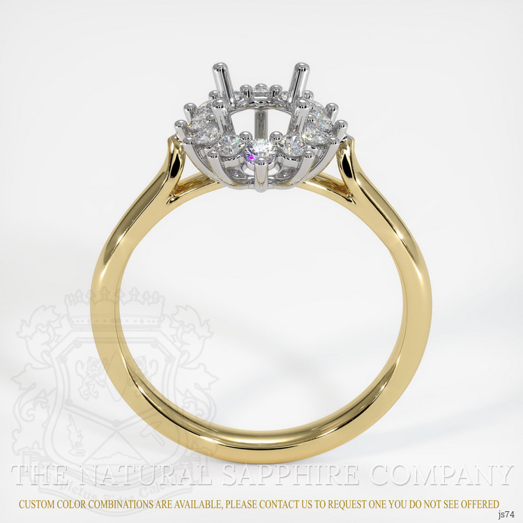14K White & Yellow Antique Style Ring Setting