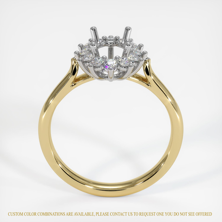 14K White & Yellow Antique Style Ring Setting