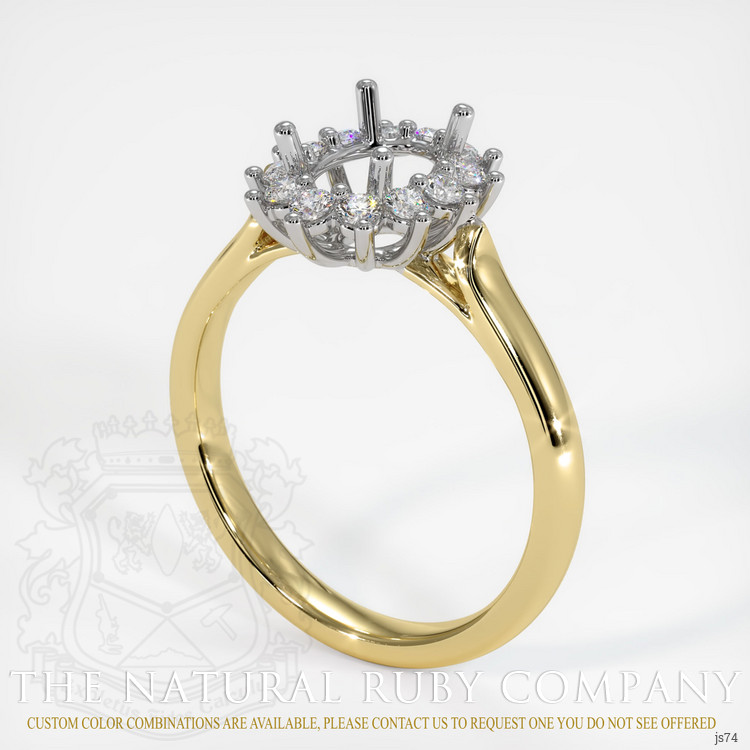 18K White & Yellow Antique Style Ring Setting