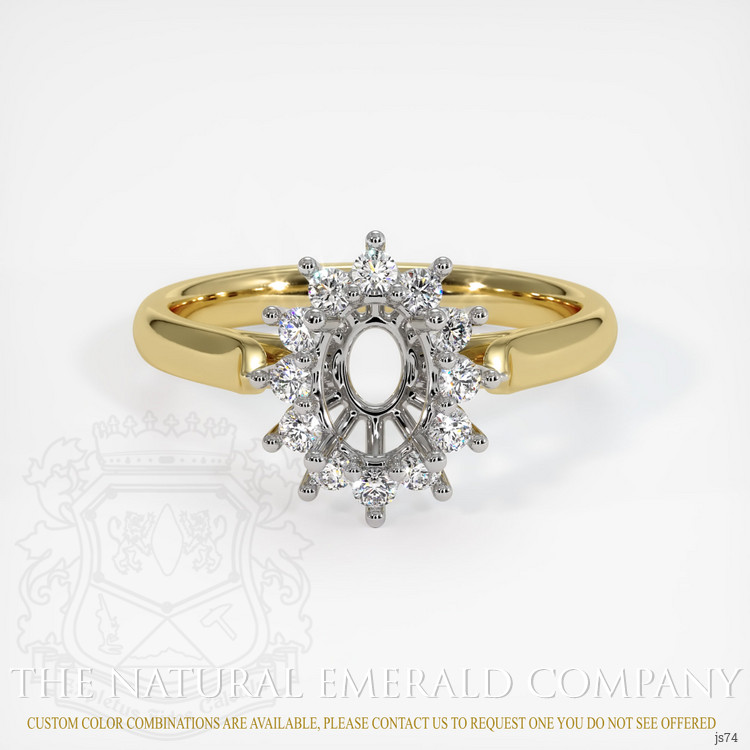 18K White & Yellow Antique Style Ring Setting