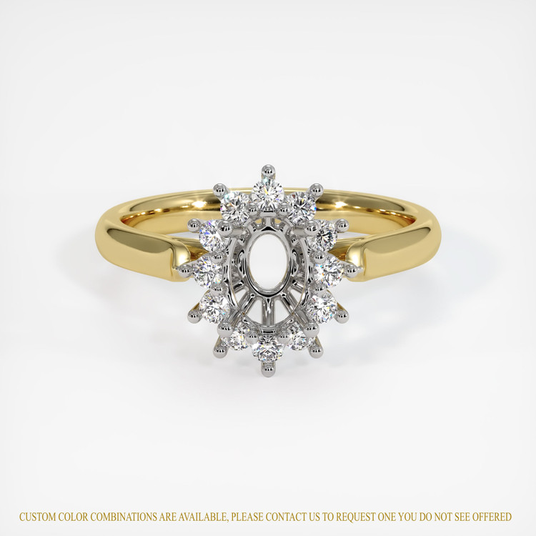 18K White & Yellow Antique Style Ring Setting