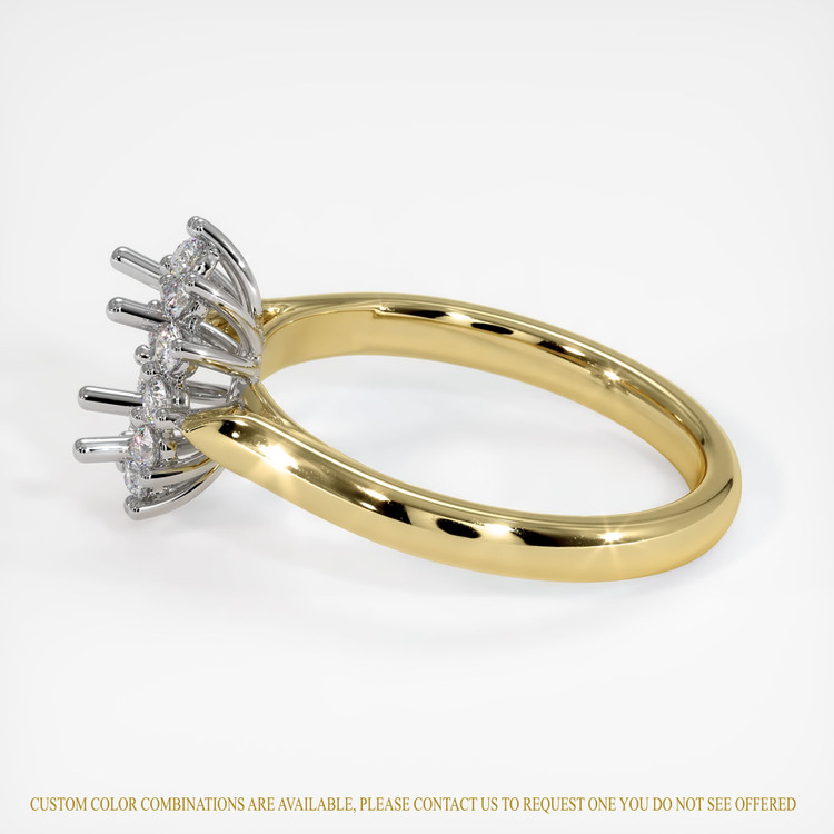 18K White & Yellow Antique Style Ring Setting