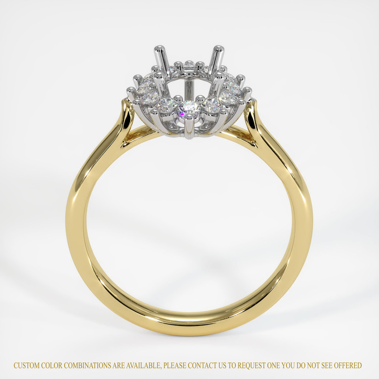 18K White & Yellow Antique Style Ring Setting