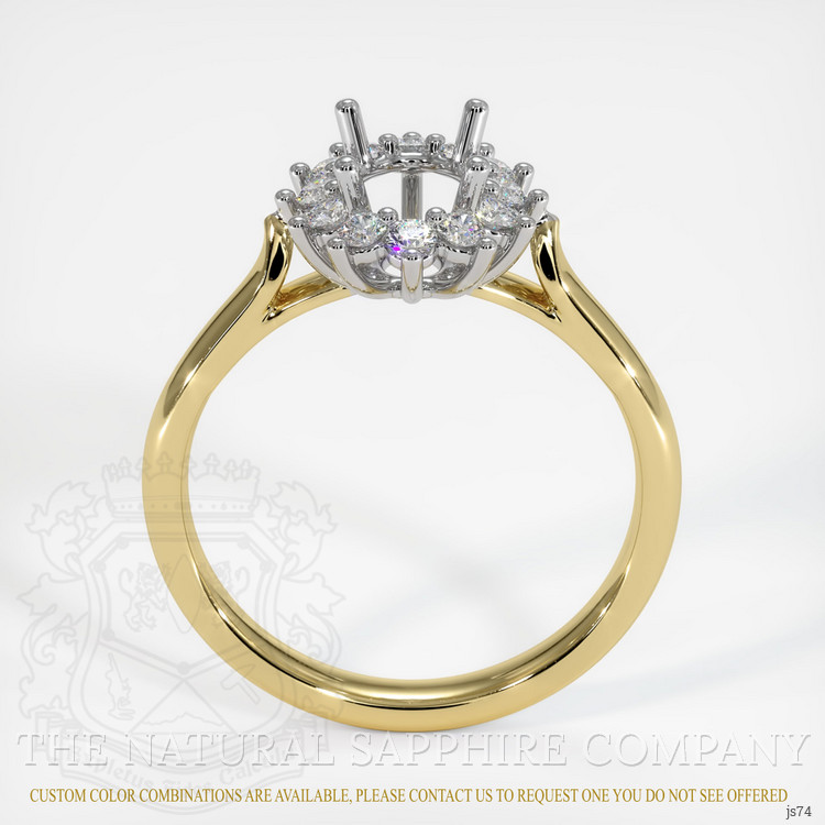 18K White & Yellow Antique Style Ring Setting