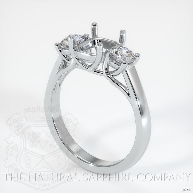 Platinum 950 Three Stone Ring Setting