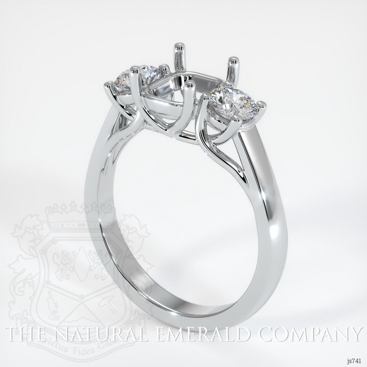 Platinum 950 Three Stone Ring Setting