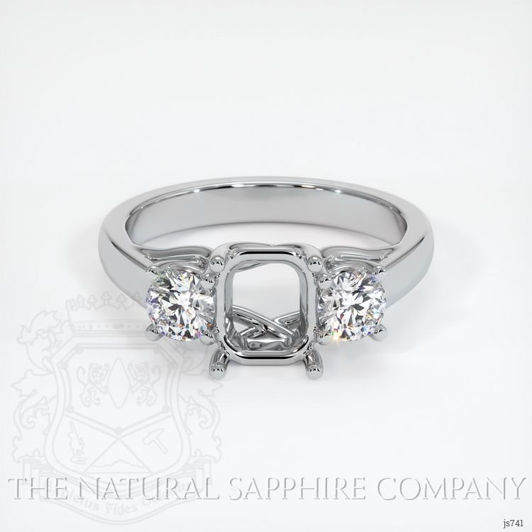 Platinum 950 Three Stone Ring Setting