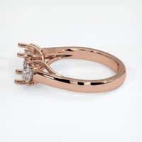 14K Rose Gold Three Stone Ring Setting Image