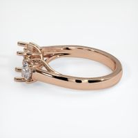 18K Rose Gold Three Stone Ring Setting Image