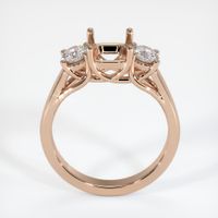 18K Rose Gold Three Stone Ring Setting Image