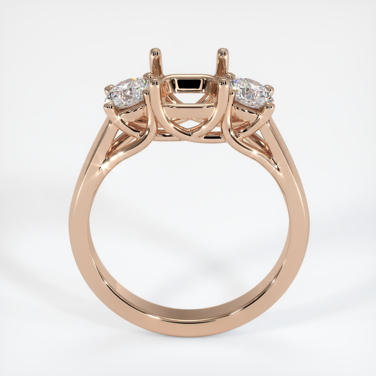 18K Rose Gold Three Stone Ring Setting