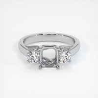 10K White Gold Three Stone Ring Setting Image